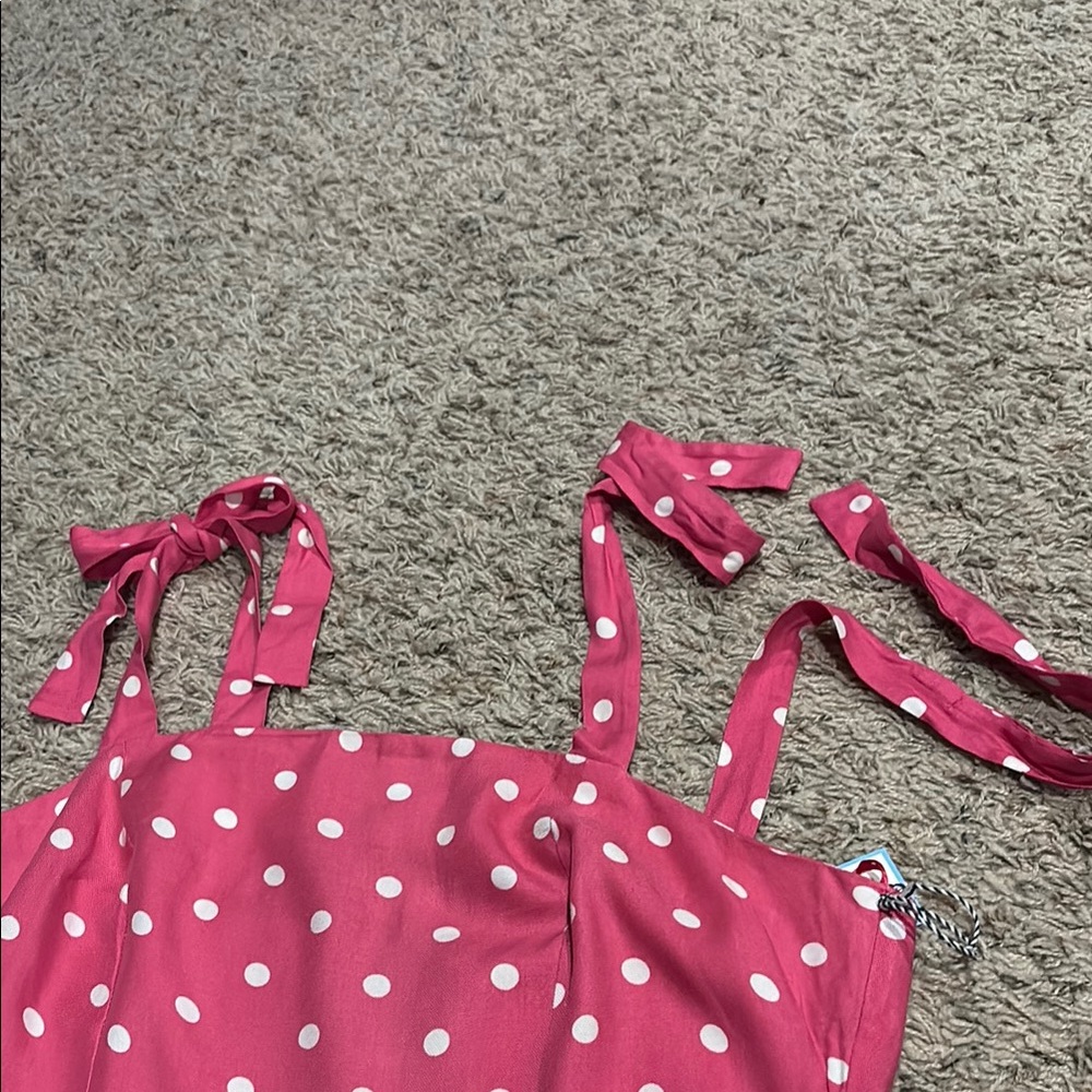 Draper James Pink Polka Dot Maxi Dress with White Dots - Picture 8 of 10